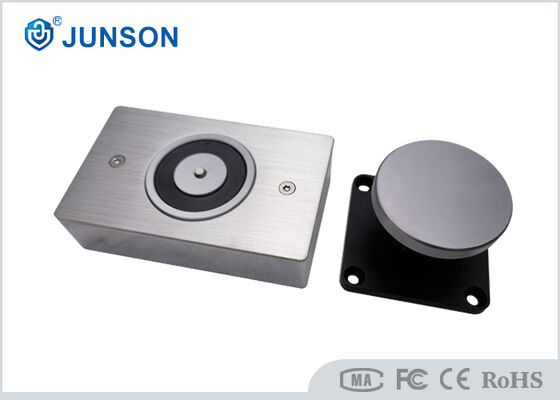 304 স্টেইনলেস স্টীল ইলেক্ট্রোম্যাগনেটিক দরজা ধারক 12V/24V DC অপারেশন জন্য ম্যানুয়াল মুক্তি বোতাম সঙ্গে