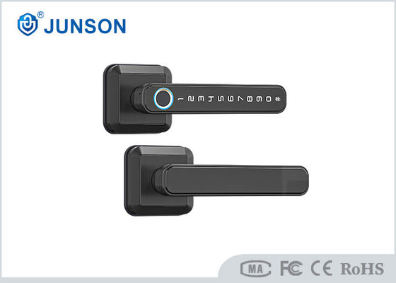 ব্ল্যাক স্কোয়ার হ্যান্ডেল ফিঙ্গারপ্রিন্ট ডোর লক টুয়া অ্যাপ দ্রুত লক আইডেন্টিফিকেশন সহ